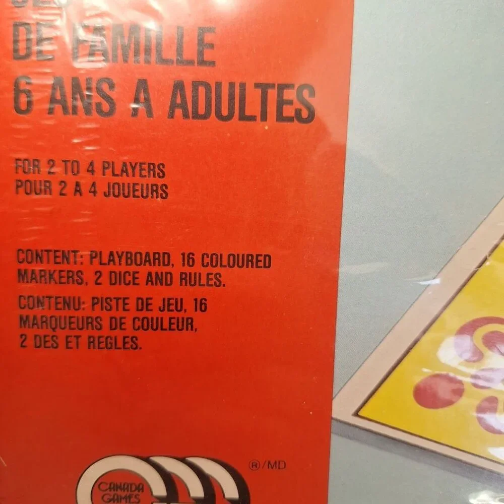 Parcheesi Board Game Vintage Sealed Canada French English Family‎ Classic Night